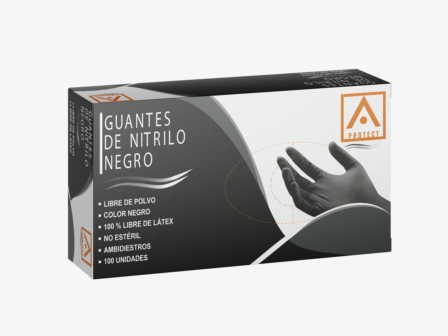 Guante Protect Nitrilo Negro Protect (100u)