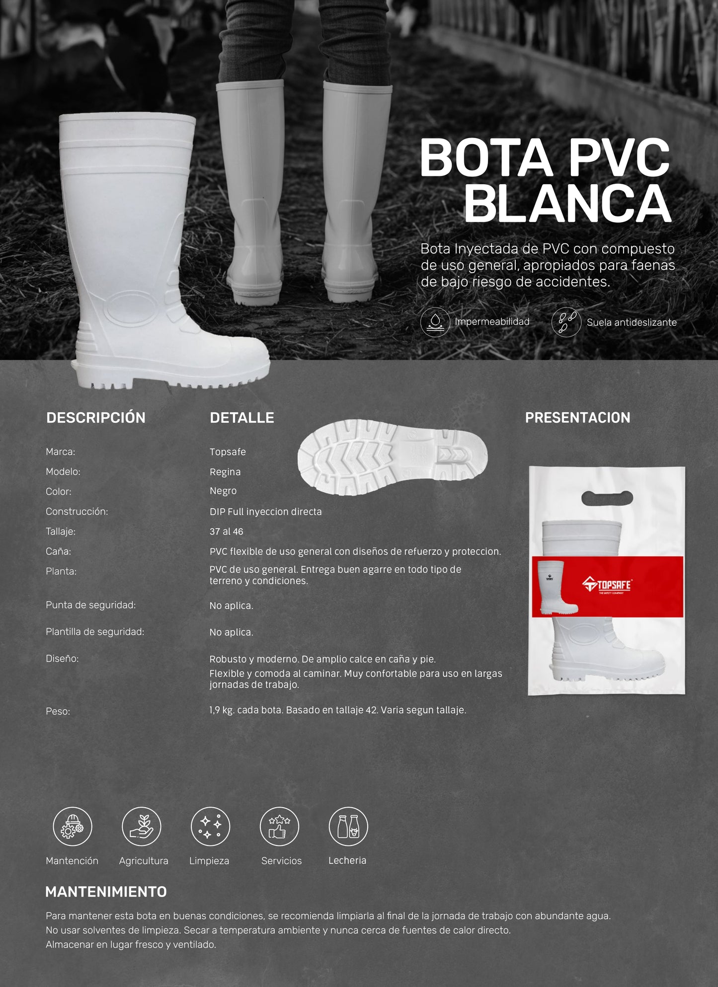 Bota Láctica PVC Topsafe