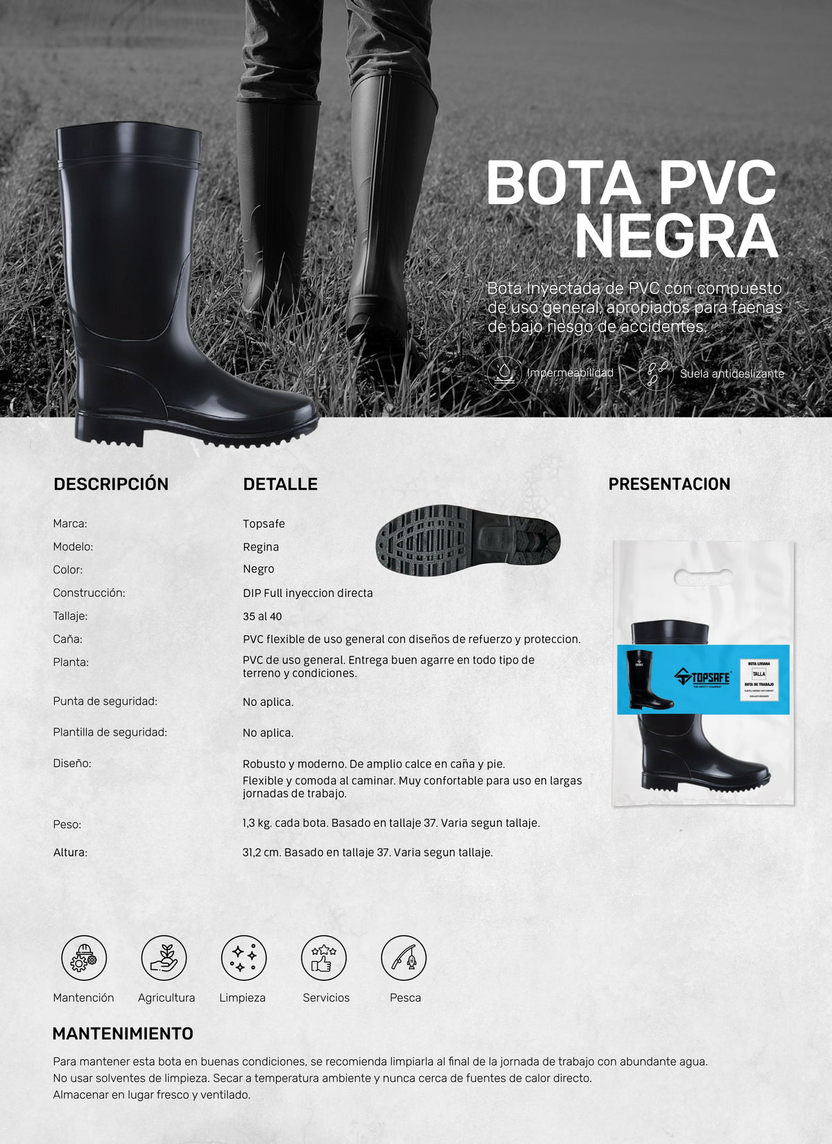 Bota Regina PVC Topsafe