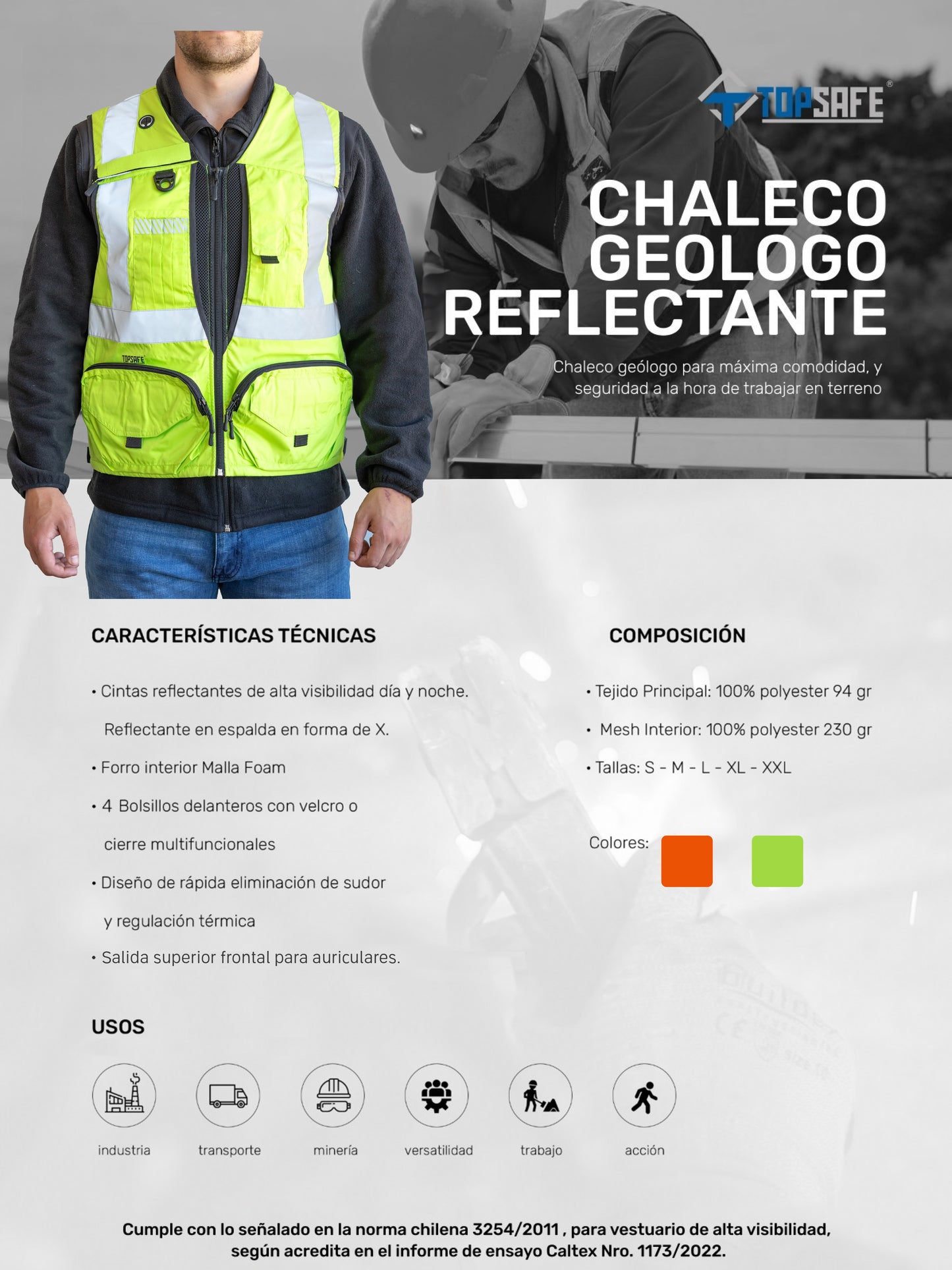 Geólogo ejecutivo PRO Verde Topsafe