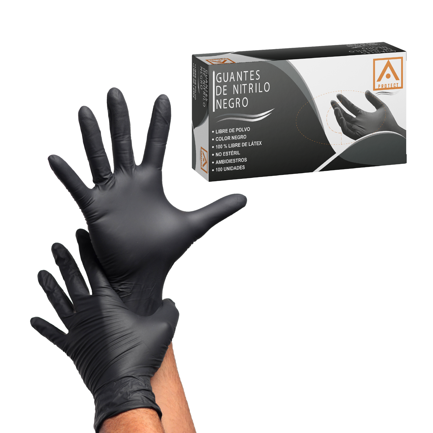 Guante Protect Nitrilo Negro Protect (100u)