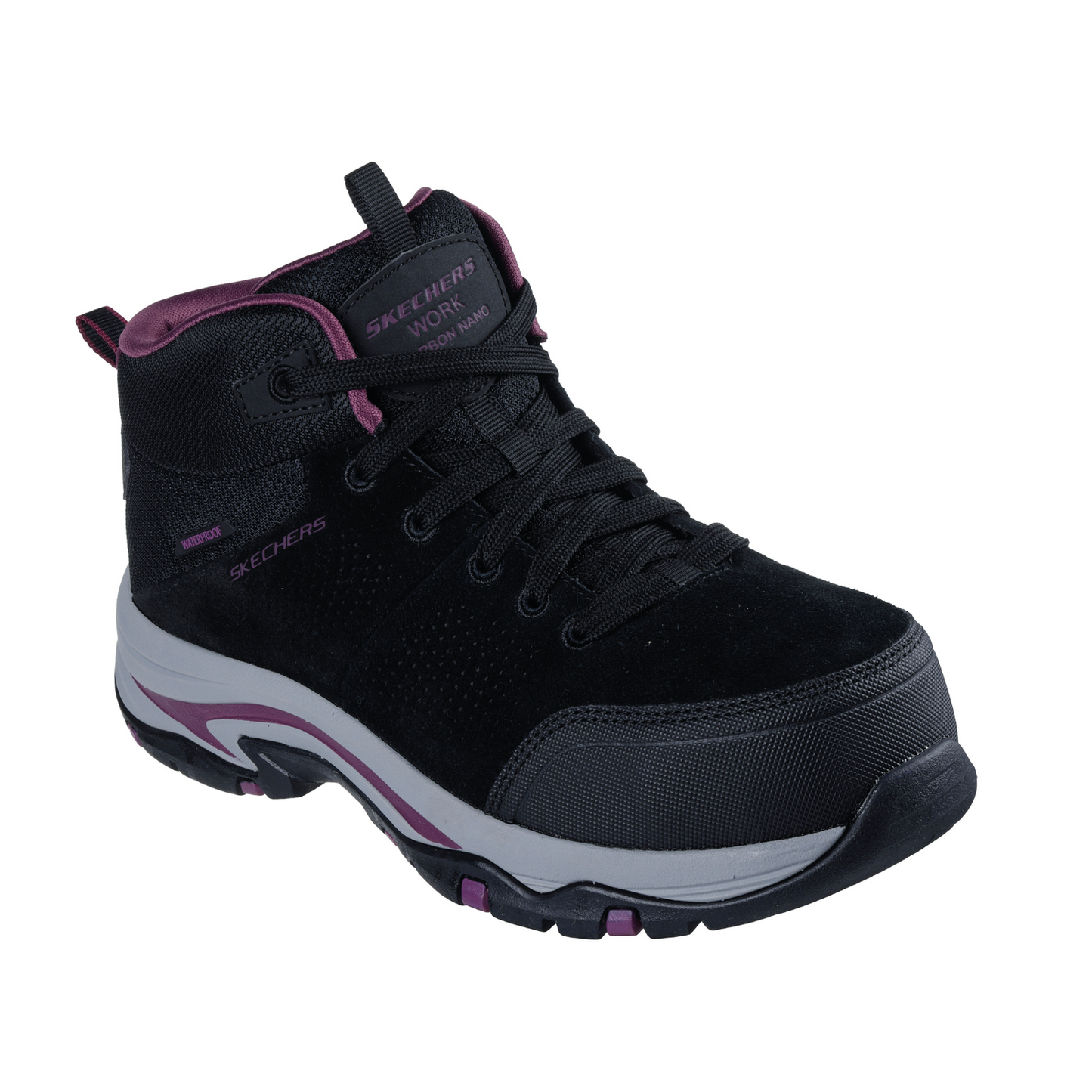 Skechers Work Trego Negro botín seguridad mujer Waterproof Relaxed Fit vista frontal
