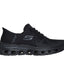 Skechers Work Glide Step Negro zapatilla ocupacional mujer Slip-ins Hands Free Heel Pillow vista lateral