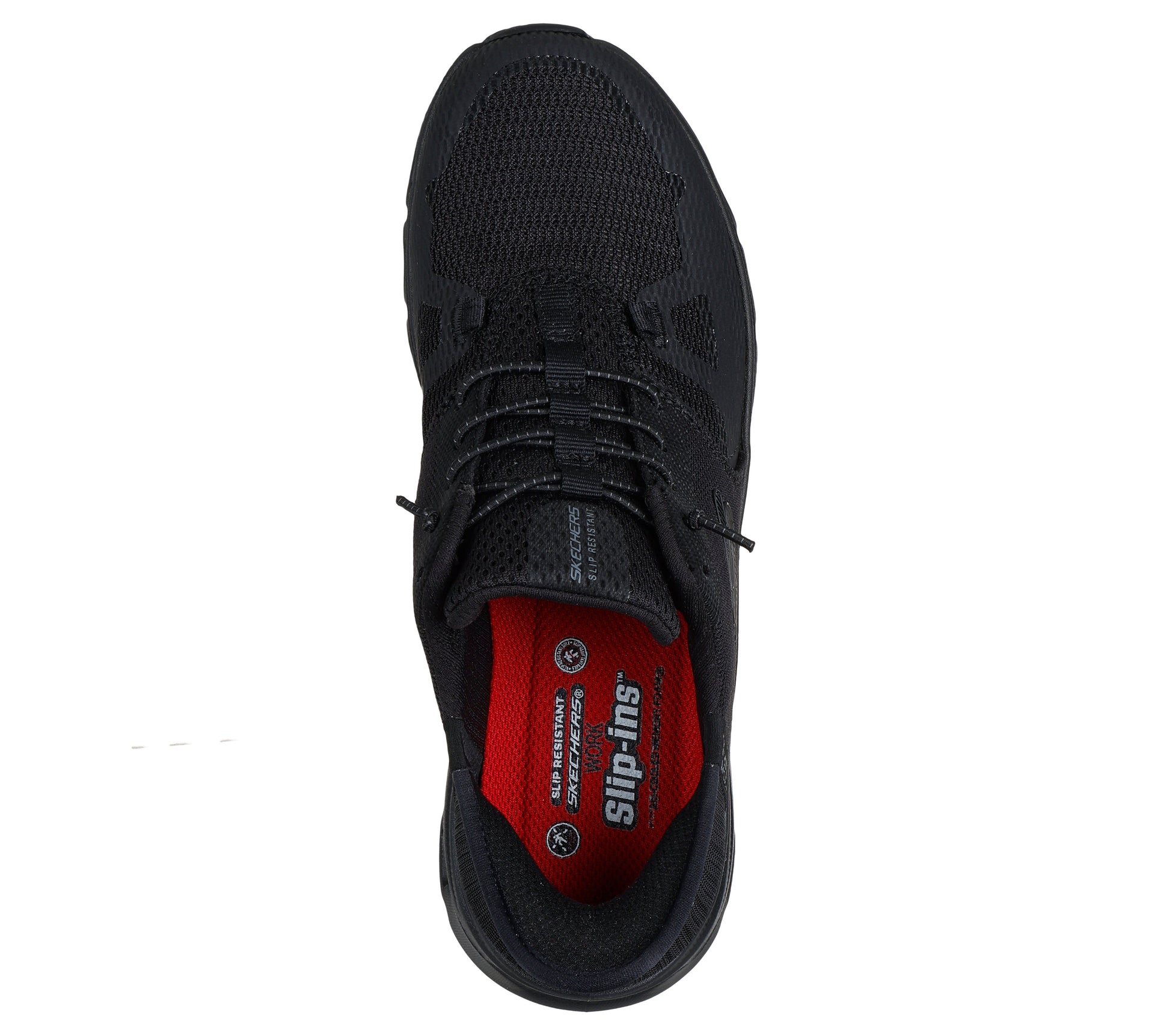 Skechers Work Glide Step Negro detalle plantilla Air-Cooled Memory Foam Heel Pillow Slip-ins