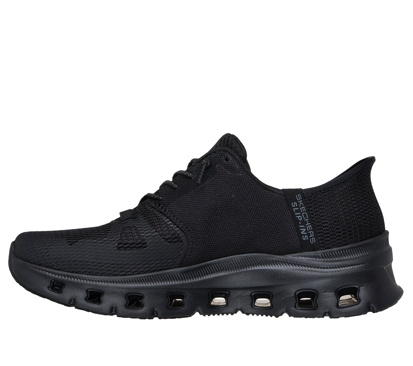 Skechers Work Glide Step Negro zapatilla ocupacional mujer Glide-Step entresuela vista lateral derecha