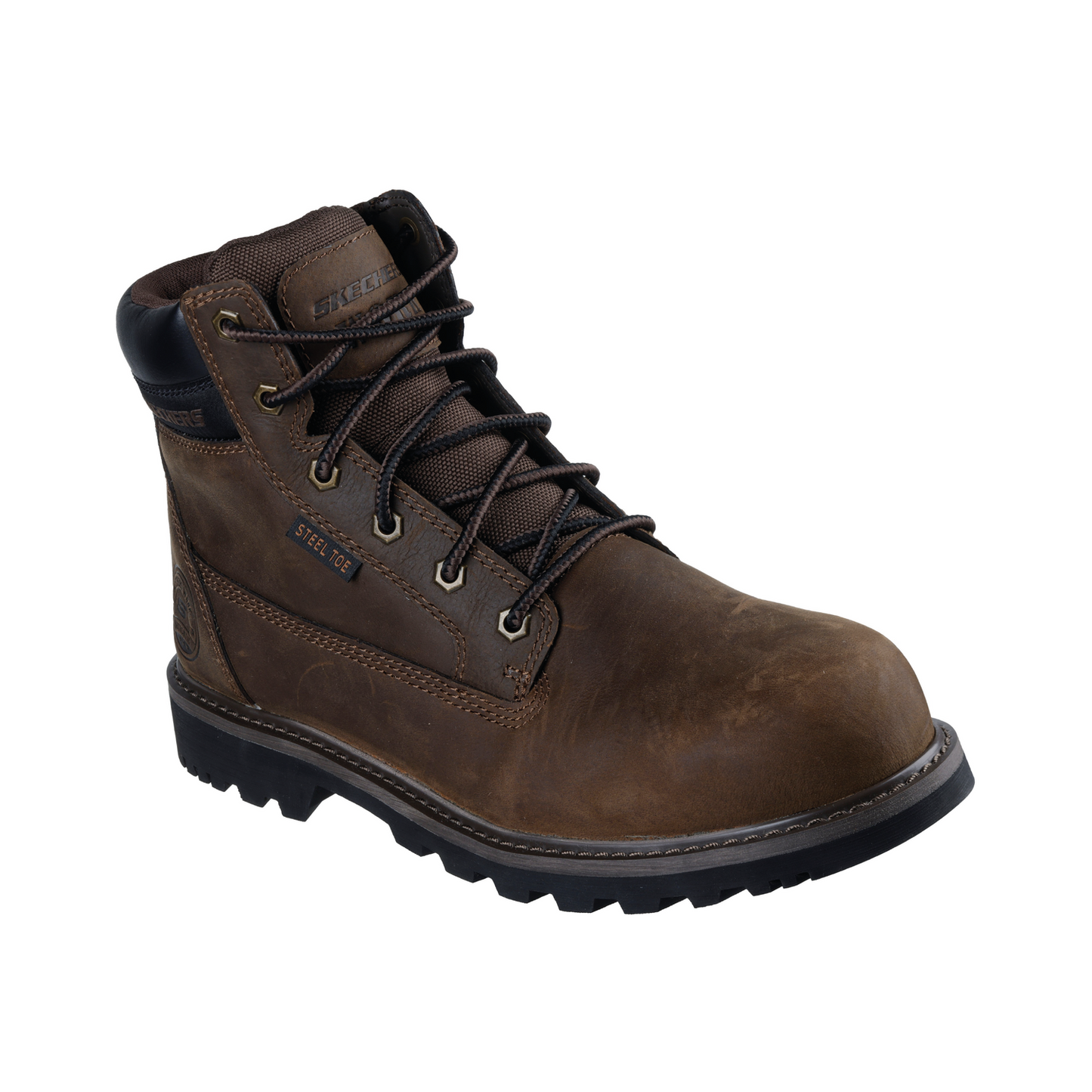 Skechers Work Longrider Café botín seguridad hombre cuero genuino vista frontal