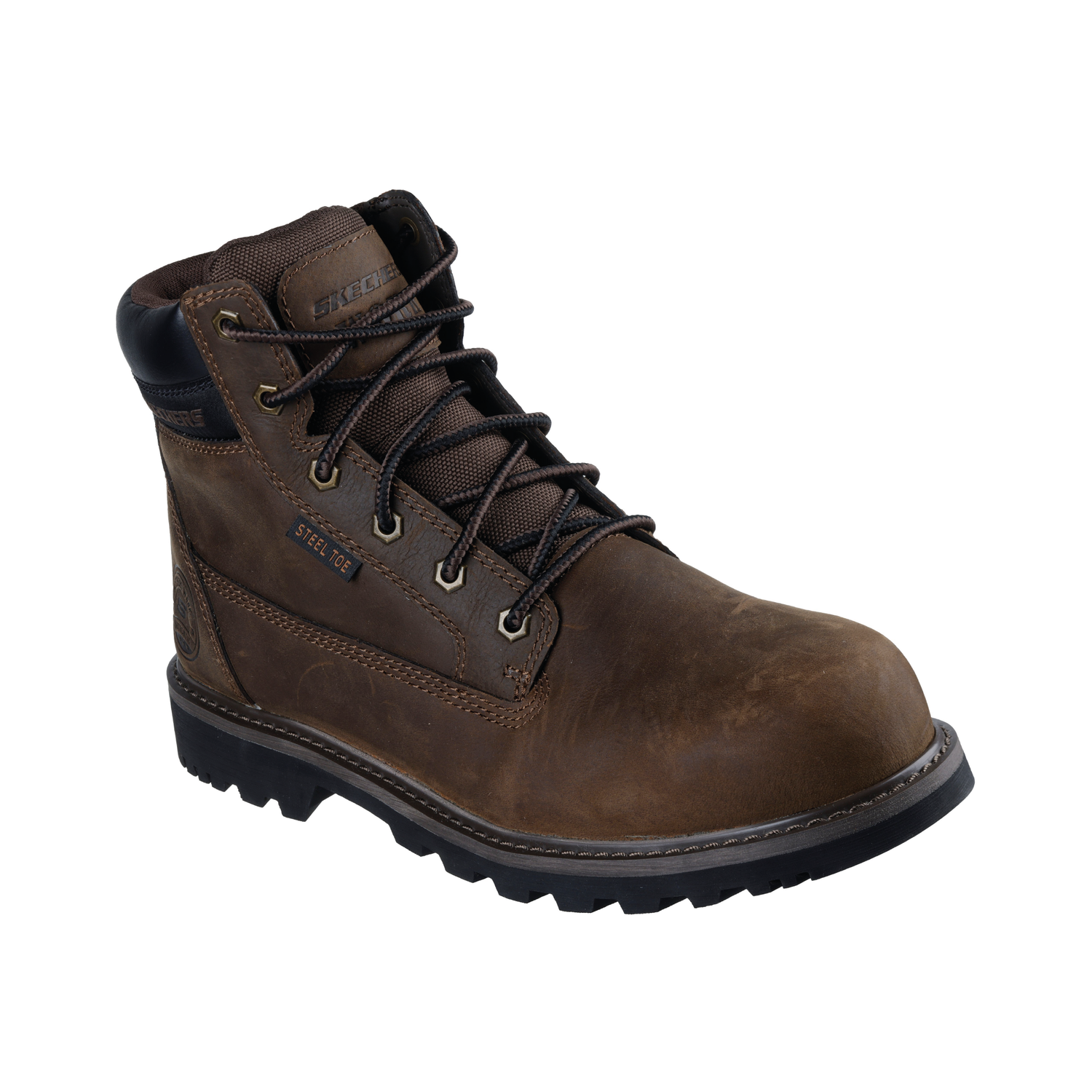Skechers Work Longrider Café botín seguridad hombre cuero genuino vista frontal