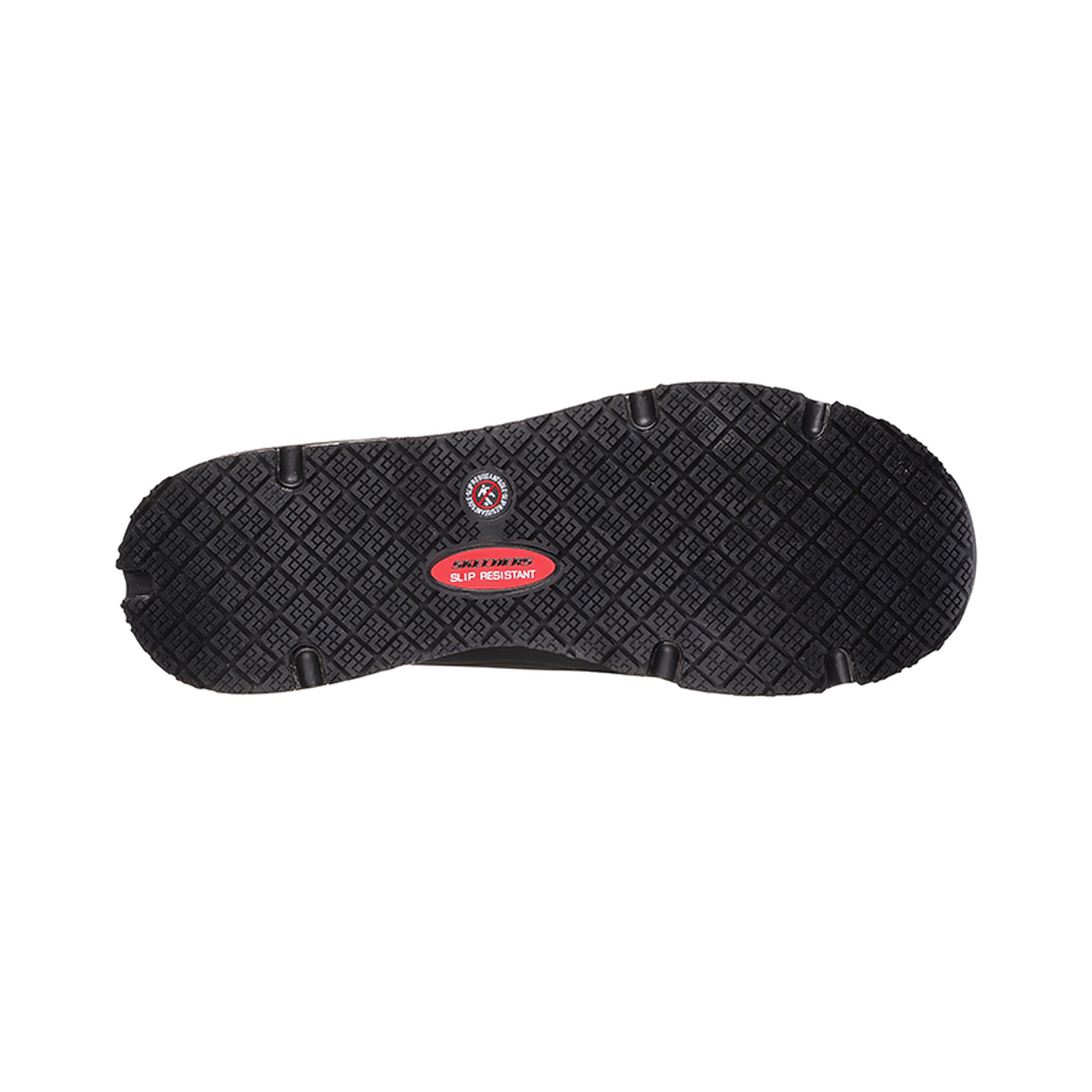 Skechers Work Uno SR Negro zapatilla ocupacional mujer vista trasera Relaxed Fit Memory Foam