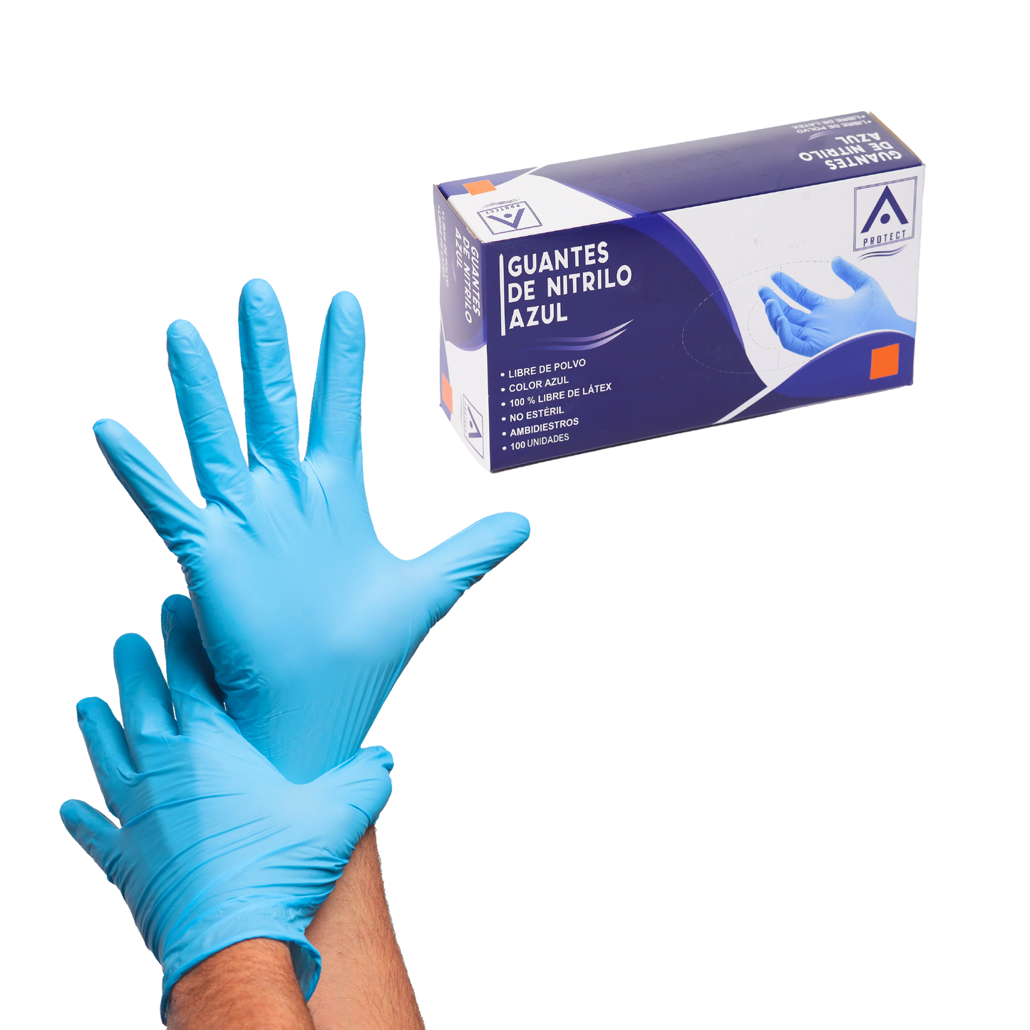 Guante Protect Nitrilo Azul Protect (100u)