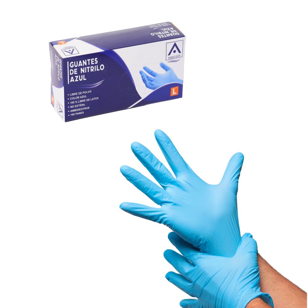 Guante Protect Nitrilo Azul Protect (100u)
