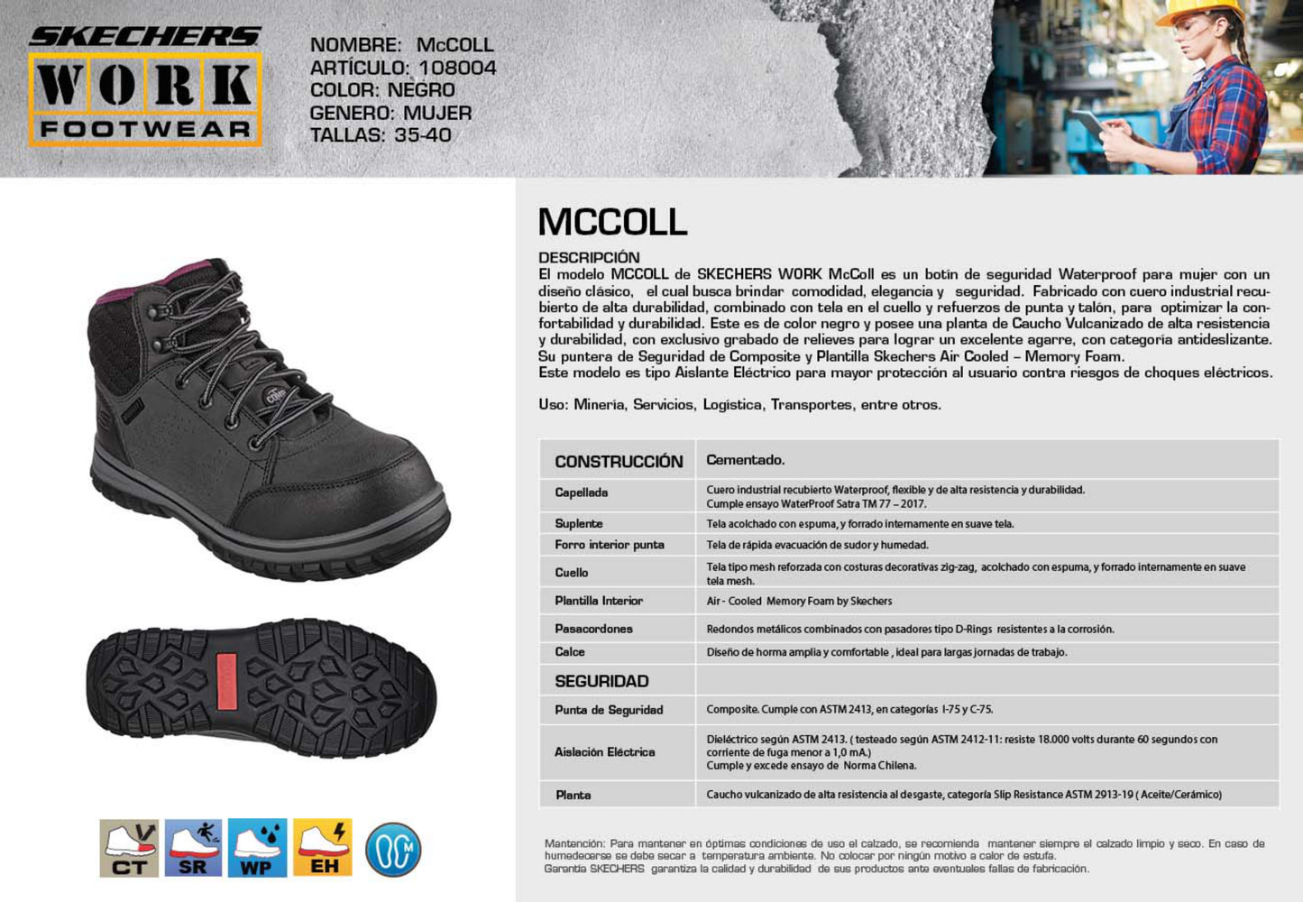 Botín de Seguridad Skechers Mccoll