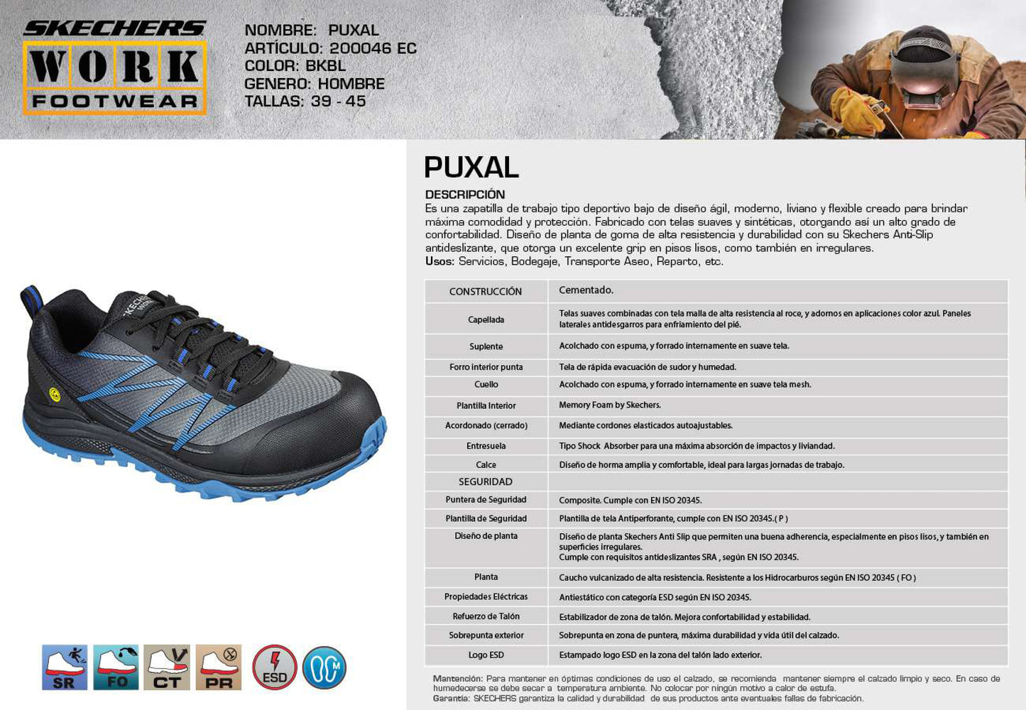 Zapatilla de Seguridad Skechers Puxal