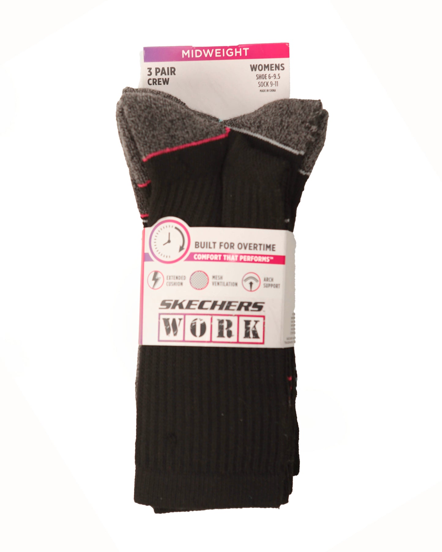 Calcetines Skechers Mujer Tripack Negro/gris