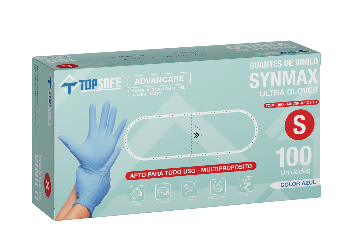 Guante de Vinilo Azul SYNMAX Topsafe (100u)