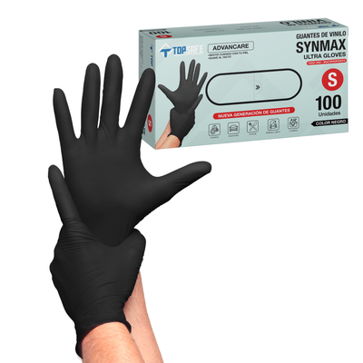 Guante de Vinilo Negro SYNMAX Topsafe (100u)