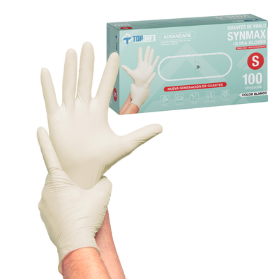 Guante de Vinilo Blanco SYNMAX Topsafe (100u)