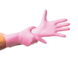 Guante De Nitrilo 7 grs Topsafe Rosado Extra Largo 30 Cms (50 Uds)