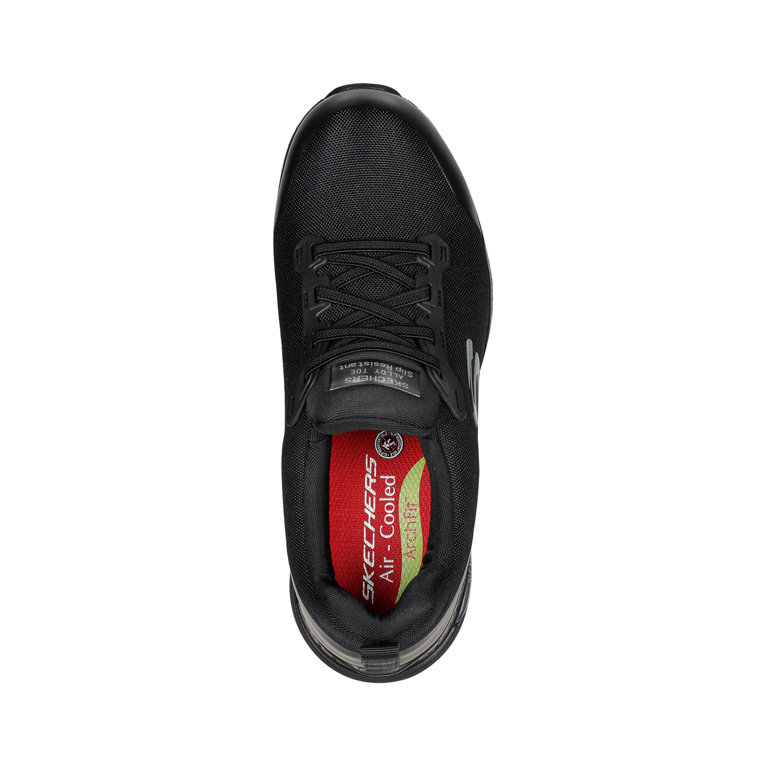 Skechers Work Evzan Negro total zapatilla seguridad suela antideslizante SR caucho