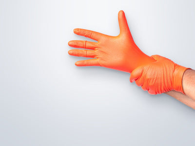 Guantes de nitrilo naranjo 8 g TopSafe